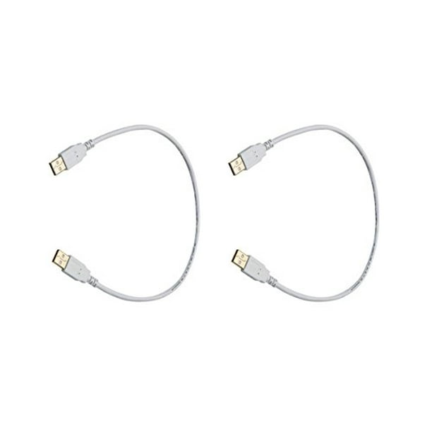 White eDragon 2 Pack USB 2.0 A Male to A Female Extension 28/24AWG Cable 6 Feet Gold Plated White eDragon 2 Pack USB 2.0 A Male to A Female Extension 28/24AWG Cable 6 Feet Gold Plated